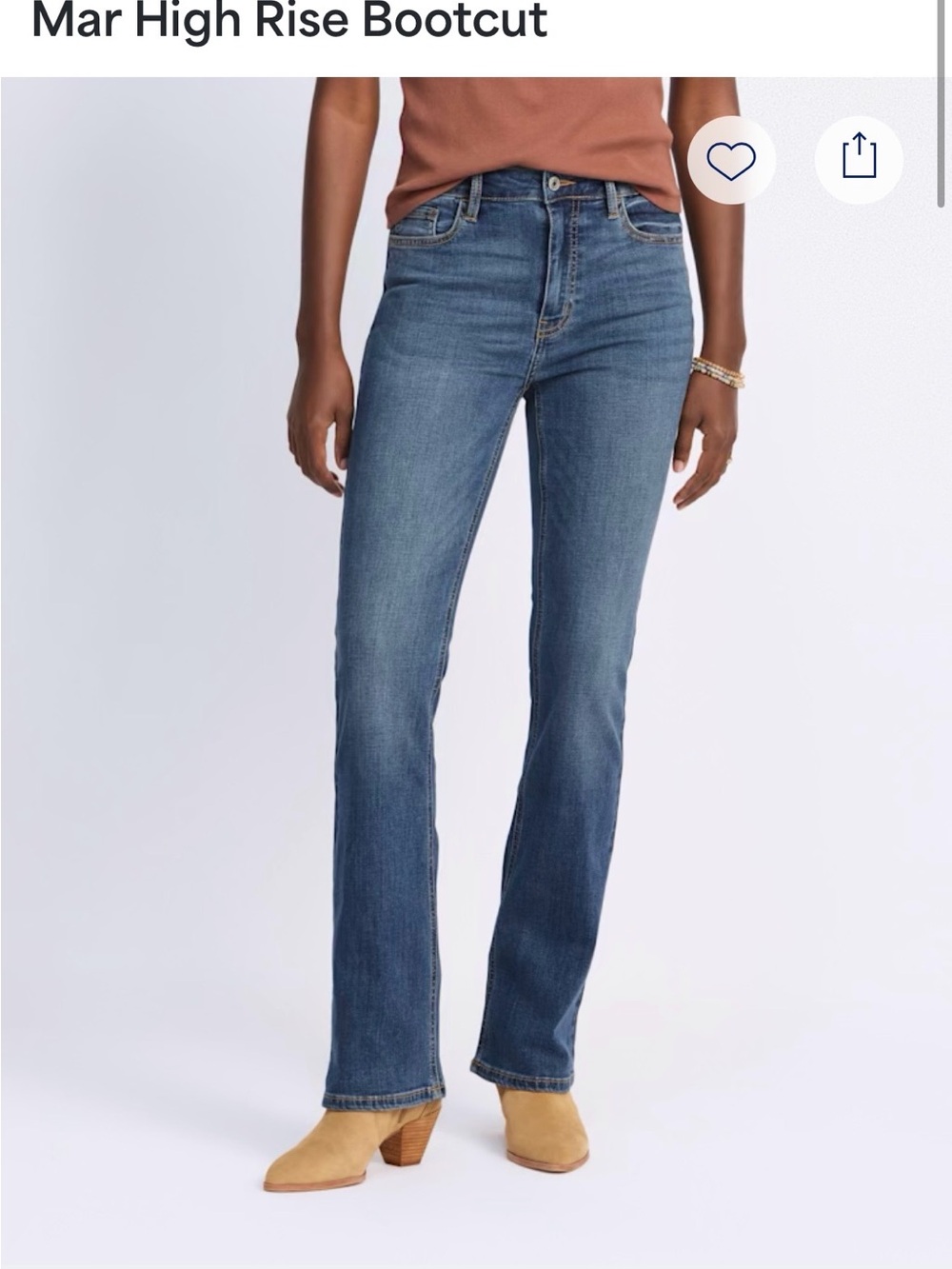 Studio Blue Mar High-Rise Bootcut Jeans in Medium Blue, Size 27 New With Tags!